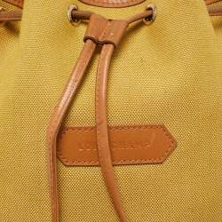 Longchamp Yellow Canvas and Leather Crossbody Bag