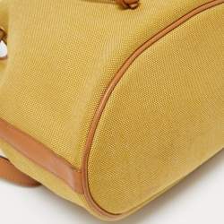 Longchamp Yellow Canvas and Leather Crossbody Bag