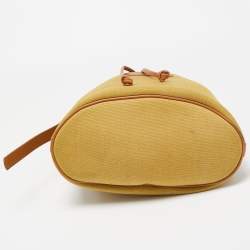 Longchamp Yellow Canvas and Leather Crossbody Bag