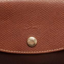 Longchamp Brown Printed Nylon and Leather Vietnam Le Pliage Tote