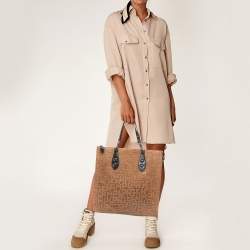 Longchamp Black/Tan Suede La Voyageuse Vertical Tote