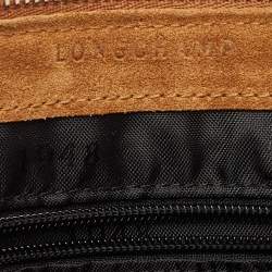 Longchamp Black/Tan Suede La Voyageuse Vertical Tote