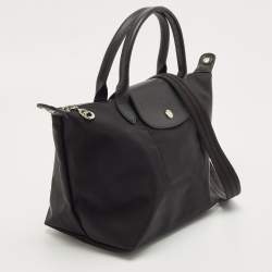 Pre Owned Longchamp Black Nylon Small Le Pliage Tote