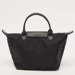Pre Owned Longchamp Black Nylon Small Le Pliage Tote
