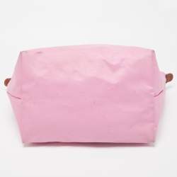 Pre Owned Longchamp Brown/Pink Nylon Medium Le Pliage Tote
