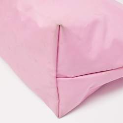 Pre Owned Longchamp Brown/Pink Nylon Medium Le Pliage Tote