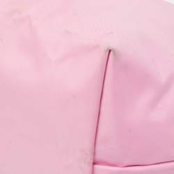 Pre Owned Longchamp Brown/Pink Nylon Medium Le Pliage Tote