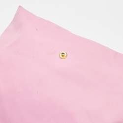 Pre Owned Longchamp Brown/Pink Nylon Medium Le Pliage Tote