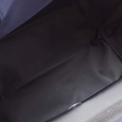 Pre Owned Longchamp Navy Blue/Brown Nylon and Leather Small Le Pliage Tote