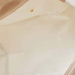 Pre Owned Longchamp Cream/Brown Nylon and Leather Le Pliage Tote