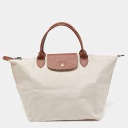 LONGCHAMP Le Pliage Cuir BACKPACK Authentic Creamy Tan LEATHER Small