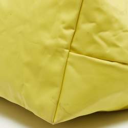 Pre Owned Longchamp Brown/Yellow Nylon Medium Le Pliage Tote