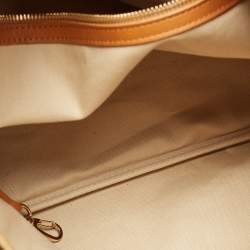 Longchamp Brown/Bronze Quilted Embossed Leather Large LM Cuir Tote