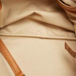 Longchamp Brown/Bronze Quilted Embossed Leather Large LM Cuir Tote