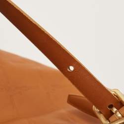 Longchamp Brown/Bronze Quilted Embossed Leather Large LM Cuir Tote