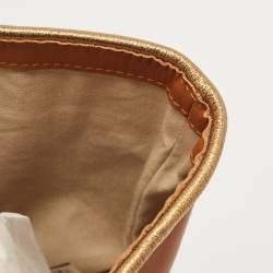 Longchamp Brown/Bronze Quilted Embossed Leather Large LM Cuir Tote