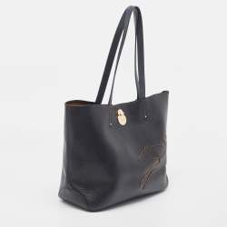 Longchamp Midnight Blue Leather Shop It Tote
