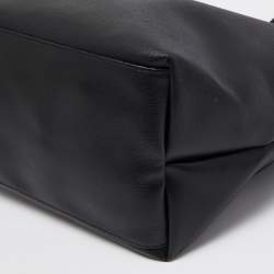 Longchamp Black Leather Medium Le Pliage Tote