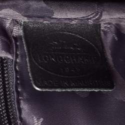 Pre Owned Longchamp Brown Glaze Croc Embossed Leather Roseau Tote