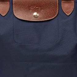 Longchamp Blue Nylon and Leather Le Pliage Tote