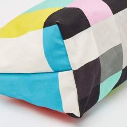 Longchamp x Jeremy Scott Multicolor Striped Fabric Le Pliage Travel Tote