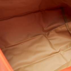 Pre Owned Longchamp Orange Nylon Le Pliage Travel Tote