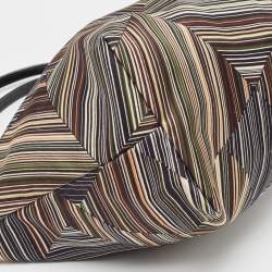 Pre Owned Longchamp Multicolor Printed Fabric and Patent Leather Le Pliage Tote