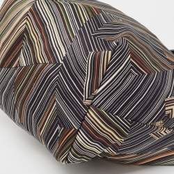 Pre Owned Longchamp Multicolor Printed Fabric and Patent Leather Le Pliage Tote