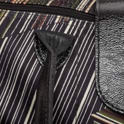 Pre Owned Longchamp Multicolor Printed Fabric and Patent Leather Le Pliage Tote