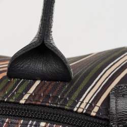 Pre Owned Longchamp Multicolor Printed Fabric and Patent Leather Le Pliage Tote