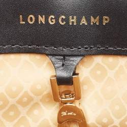 Pre Owned Longchamp Black Leather Honore Tote