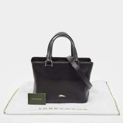 Pre Owned Longchamp Black Leather Honore Tote