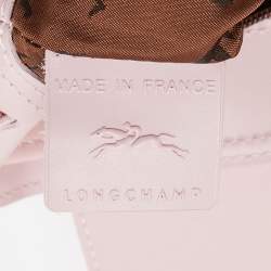 Pre Owned Longchamp Pink Leather Le Pliage Backpack
