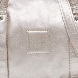 Longchamp Metallic Leather Logo Boston Satchel