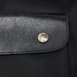 Pre Owned Longchamp Black Nylon and Leather Messenger Bag