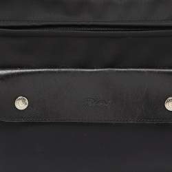 Pre Owned Longchamp Black Nylon and Leather Messenger Bag