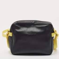 Pre Owned Longchamp Black Leather Crossbody Bag