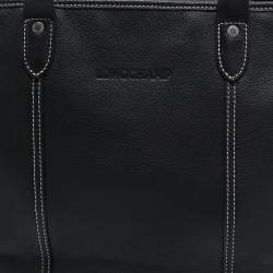 Pre Owned Longchamp Black Leather Shopper Tote