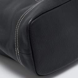 Pre Owned Longchamp Black Leather Shopper Tote