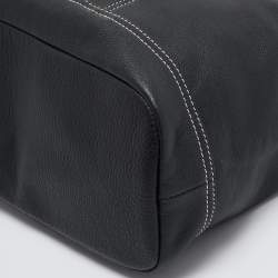 Pre Owned Longchamp Black Leather Shopper Tote