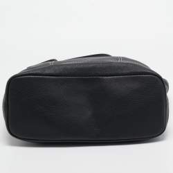 Pre Owned Longchamp Black Leather Shopper Tote