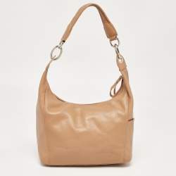 Pre Owned Longchamp Brown Faux Leather Le Foulonne Hobo
