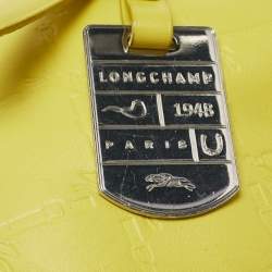 Pre Owned Longchamp Yellow Leather Medium LM Cuir Shopper Tote