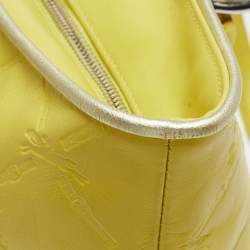 Pre Owned Longchamp Yellow Leather Medium LM Cuir Shopper Tote