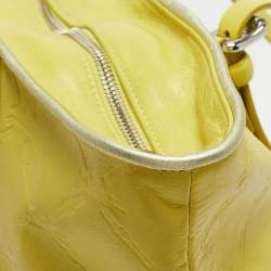 Pre Owned Longchamp Yellow Leather Medium LM Cuir Shopper Tote