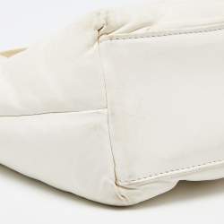 Pre Owned Longchamp White Quilted Leather Mini Le Pilage Neo Tote