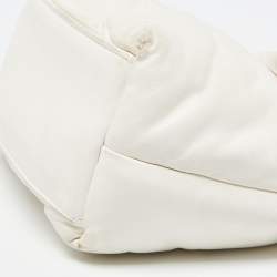 Pre Owned Longchamp White Quilted Leather Mini Le Pilage Neo Tote