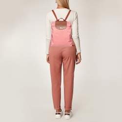 Pre Owned Longchamp Pink/Brown Nylon and Leather Le Pliage Backpack