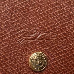 Pre Owned Longchamp Pink/Brown Nylon and Leather Le Pliage Backpack