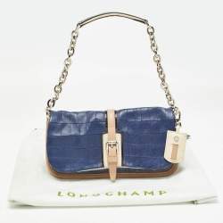 Longchamp Multicolor Stingray and Croc Effect Leather Shoulder Bag